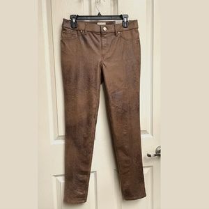 Chico's Knit Suede Worn Luggage Pants NWT